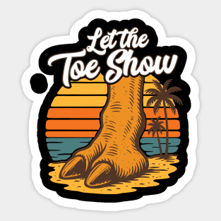 Camel Toe Let the Toe Show Funny Beach Meme Sticker